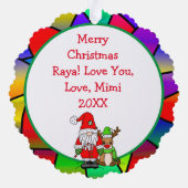 Gepersonaliseerde foto Kleinkind's Kerstmis Ornament Kaart (Achterkant)