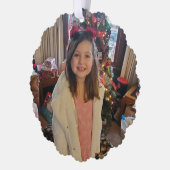 Gepersonaliseerde foto Kleinkind's Kerstmis Ornament Kaart (Links)