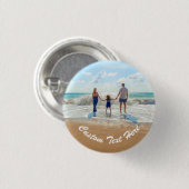 Gepersonaliseerde Foto Knop Cadeau Aangepaste Teks Ronde Button 3,2 Cm (Voorkant /achterkant)