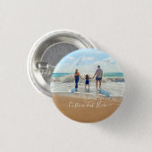 Gepersonaliseerde foto-knop met aangepaste tekst ronde button 3,2 cm (Voorkant /achterkant)