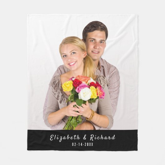 Gepersonaliseerde foto koppels aangepaste tekst fleece deken (Voorkant)