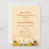 Gepersonaliseerde Foto Kostuum Pumpkin Party Kinde Kaart (Achterkant)