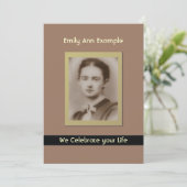 Gepersonaliseerde foto (levend) begrafenis of gede aankondiging (Staand voorkant)