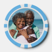 Gepersonaliseerde foto Lichtblauw 2000 Value spel Poker Chips (Voorkant)