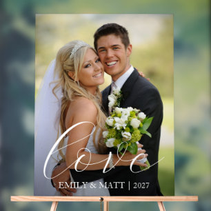 Gepersonaliseerde foto Liefde Bruiloft Welkom Acryl Bord
