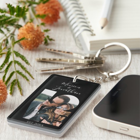 Gepersonaliseerde foto Liefde Keepsake Sleutelhanger (Voorkant Rechts)