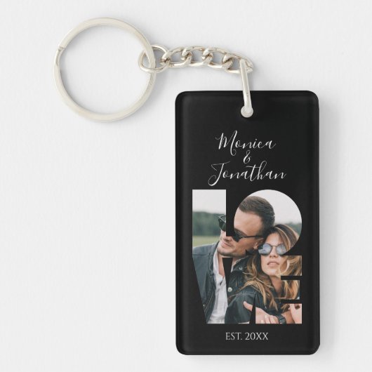 Gepersonaliseerde foto Liefde Keepsake Sleutelhanger (Voorkant)