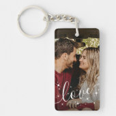 Gepersonaliseerde foto Liefde Keepsake Sleutelhanger (Voorkant)