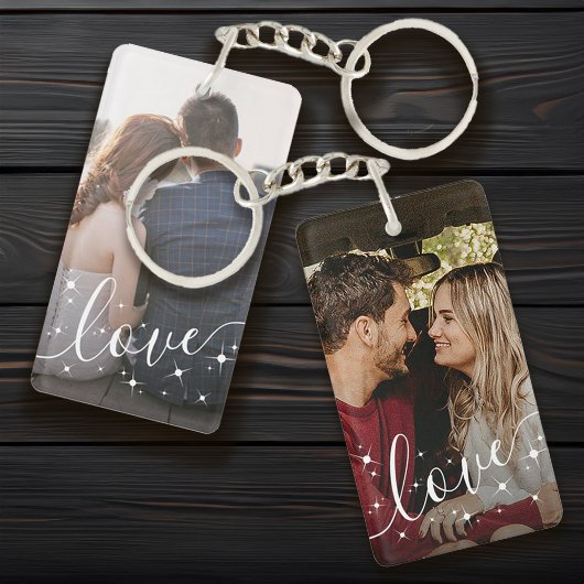 Gepersonaliseerde foto Liefde Keepsake Sleutelhanger