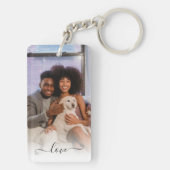 Gepersonaliseerde foto liefde tekst sleutelhanger (achterkant)
