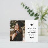 Gepersonaliseerde foto lijst afstuderen dank u briefkaart (Staand voorkant)