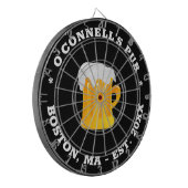 Gepersonaliseerde foto logo naam est datum teken z dartbord (Voorkant Links)