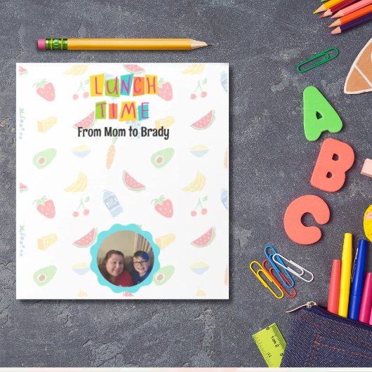 Gepersonaliseerde foto lunchbox love note notitieblok