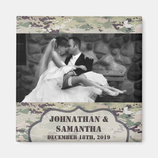 Gepersonaliseerde foto magneet leger OCP Camo Unif (Voorkant)