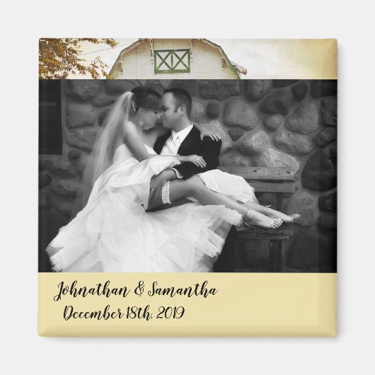 Gepersonaliseerde foto magneet Sunset Barn Country (Voorkant)