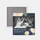 Gepersonaliseerde foto Magneet Witte Bloemen op (Voorkant / Achterkant)