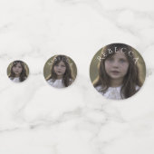 Gepersonaliseerde foto meisje verjaardagsfeestje confetti (Achterkanten)