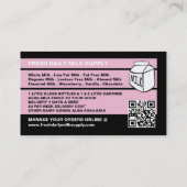 Gepersonaliseerde foto, melkboer/vrouw levering visitekaartje (Achterkant)