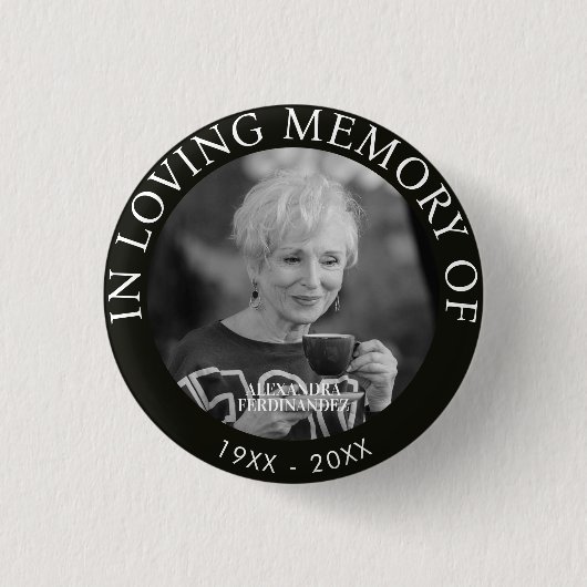 Gepersonaliseerde foto Memorial Button (Voorkant)
