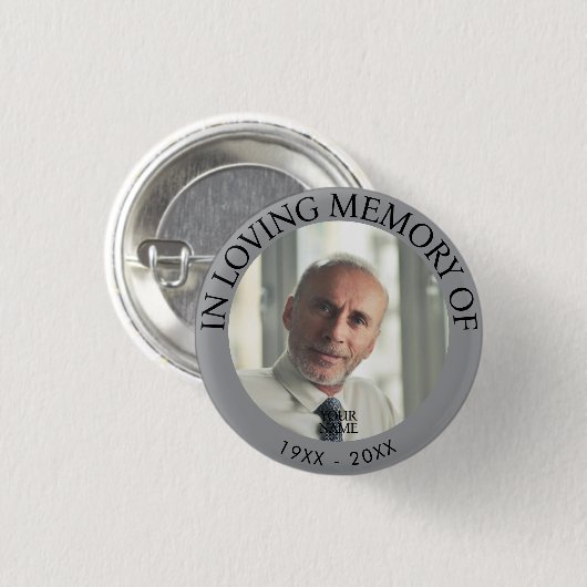 Gepersonaliseerde foto Memorial Button (Voorkant /achterkant)
