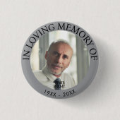 Gepersonaliseerde foto Memorial Button (Voorkant)