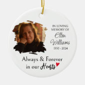 Gepersonaliseerde foto Memorial Christmas Keramisch Ornament (Voorkant)