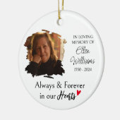 Gepersonaliseerde foto Memorial Christmas Keramisch Ornament (Links)