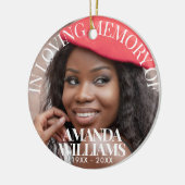 Gepersonaliseerde foto Memorial Elegant Keramisch Ornament (Links)