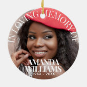Gepersonaliseerde foto Memorial Elegant Keramisch Ornament (Achterkant)
