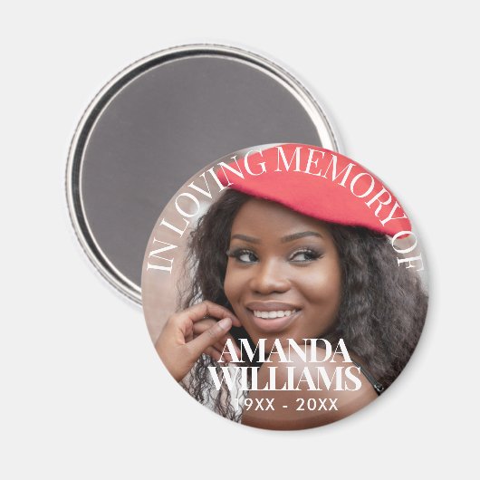 Gepersonaliseerde foto Memorial elegant Magneet (Voorkant / Achterkant)