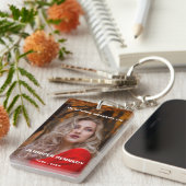 Gepersonaliseerde foto Memorial in liefdevolle her Sleutelhanger (Voorkant Rechts)