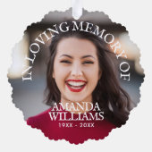 Gepersonaliseerde foto memorial papier ornament kaart (Achterkant)