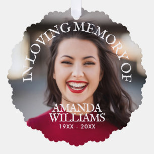 Gepersonaliseerde foto memorial papier ornament kaart