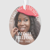 Gepersonaliseerde foto Memorial rood Ornament (voorkant)