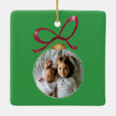 Gepersonaliseerde foto met jaar Custom Keepsake Keramisch Ornament (Achterkant)