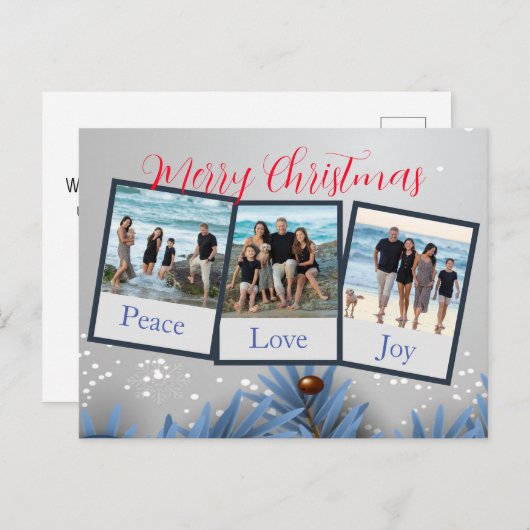 Gepersonaliseerde foto met kerstmis feestdagenkaart (Voorkant / Achterkant)