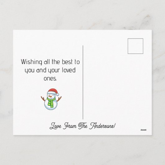 Gepersonaliseerde foto met kerstmis feestdagenkaart (Achterkant)