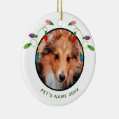 Gepersonaliseerde foto met kerstverlichting keramisch ornament (Rechts)