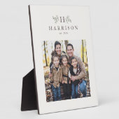 Gepersonaliseerde foto met landelijke monogram fotoplaat (Zijkant)