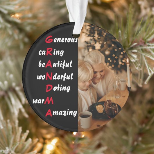 Gepersonaliseerde foto met oma Quote Ornament (Boom)