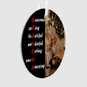 Gepersonaliseerde foto met oma Quote Ornament (voorkant)