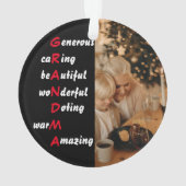 Gepersonaliseerde foto met oma Quote Ornament (achterkant)