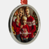 Gepersonaliseerde foto metalen ornament (Rechts)