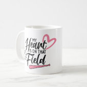 Gepersonaliseerde foto "Mijn hart is op dat veld"  Koffiemok (Voorkant links)