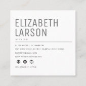 Gepersonaliseerde foto Modern minimalistisch plein Vierkante Visitekaartje (Achterkant)