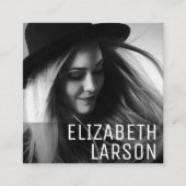 Gepersonaliseerde foto Modern minimalistisch plein Vierkante Visitekaartje (Voorkant)