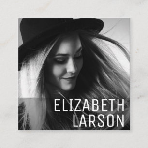 Gepersonaliseerde foto Modern minimalistisch plein Vierkante Visitekaartje