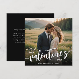 Gepersonaliseerde foto moderne eerste Valentijnsda Feestdagenkaart