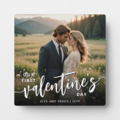 Gepersonaliseerde foto Moderne eerste Valentijnsda Fotoplaat (Voorkant)