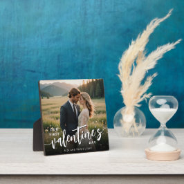 Gepersonaliseerde foto Moderne eerste Valentijnsda Fotoplaat